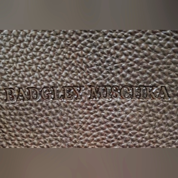 Badgley Mischka Black Tote Bag with Gold Chain Accents - Picture 5 of 6